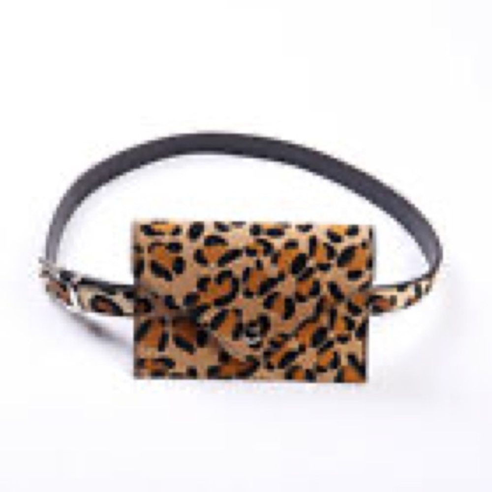 Leopard Leather belt bag! NWT